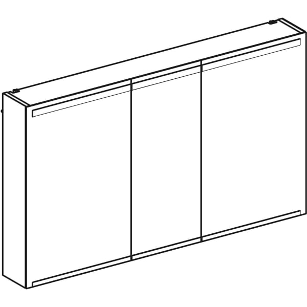 Geberit Vertriebs - Spiegelschrank OPTION mit Beleuchtung drei Türen, 120x70x15cm