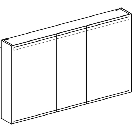 Geberit Vertriebs - Spiegelschrank OPTION mit Beleuchtung drei Türen, 120x70x15cm