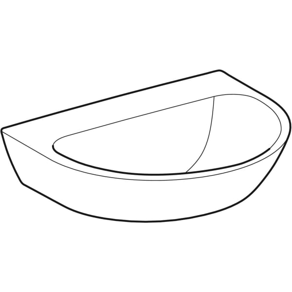 Geberit Vertriebs - Waschtisch RENOVA, 60x48cm o. Hl., o. Ül., weiß, kompl. geschl