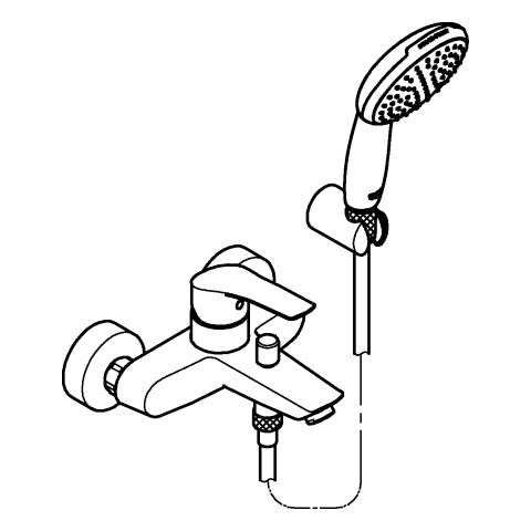 Grohe - EH-Wannenbatt. Eurosmart 25276_3 Wandmontage mit Wandhalterset chrom