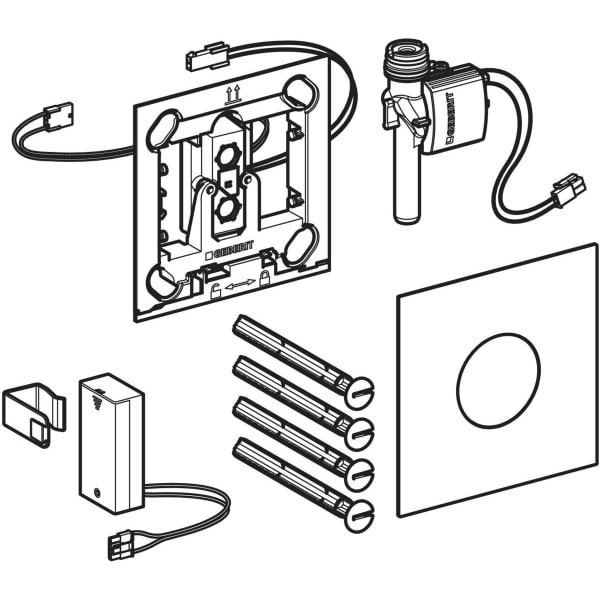 Geberit Vertriebs - Typ 40 UR-Strg. m. elektron. Sp-Ausl. Batt.-Betr., Round, Glas, Lava