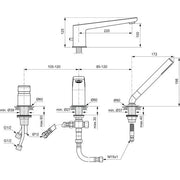 Ideal Standard - 3-Loch-Badearmatur TONIC II, m. Wanneneinlauf und Handbrause, Chrom