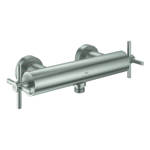 Grohe - 2-Griff-Brausebatt. Atrio 26895 Wandmontage Kreuz-Griff supersteel