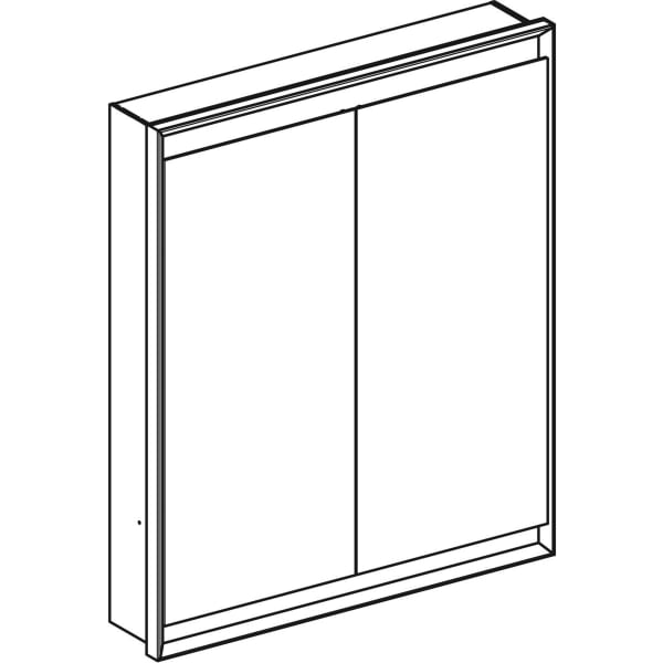 Geberit Vertriebs - ONE Spiegelschrank mit ComfortLight 2 Türen, UP-Mont., 75x90x15cm, alu