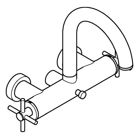 Grohe - 2-Griff-Wannenbatt. Atrio 25268 Wandmontage Kreuz-Griff warm sunset