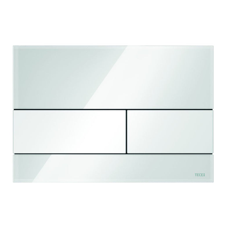 TECE SE - 4Y/TECEsquare Betätigungspl. Zweimengen Glas weiß glänzend, Tasten weiß glänzend