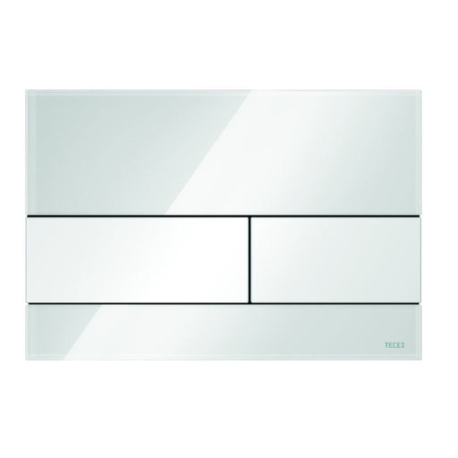TECE SE - 4Y/TECEsquare Betätigungspl. Zweimengen Glas weiß glänzend, Tasten weiß glänzend