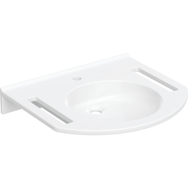 Geberit Vertriebs - Waschtisch PRIVO, Varicor, 600x550mm mit Ausschnitte, m. Hl., o. Ül., weiß