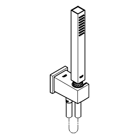 Grohe - Wandhalterset EUPHORIA Cube Stick 26405 m. integ. Wandanschlussbogen chrom