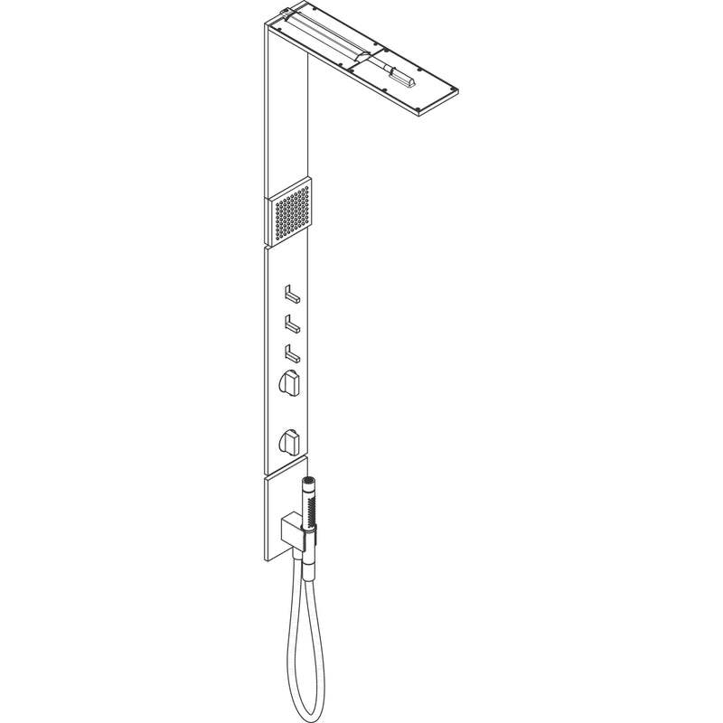 Hansgrohe - Duschpaneel Axor ShowerComposition Thermostat Kopfbrause 110/220 1jet chrom