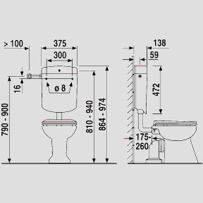 Sanitärtechnik Eisenberg - Sanit�rtechnik Eisenberg Spülkasten bonito duo (6-9L) tiefhängend mit Eckventil weiß