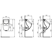 Ideal Standard - Absaugeurinal CONNECT, Zulauf v.hi., 310x335x570mm, Weiß