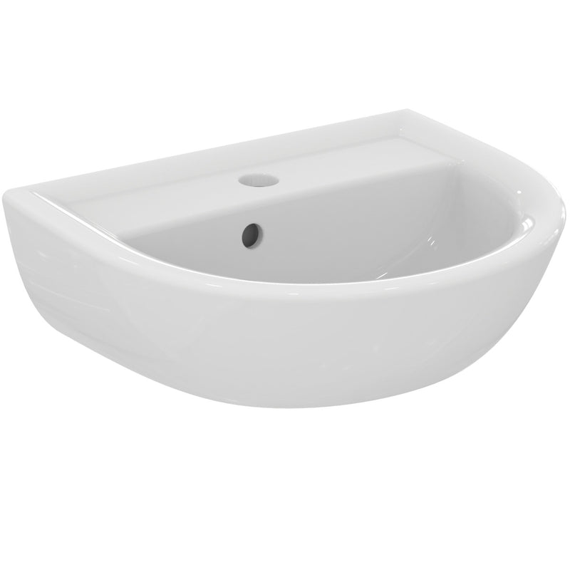 Ideal Standard - Handwaschbecken EUROVIT, 1 Hl., m.Ül., 450x350x155mm, Weiß