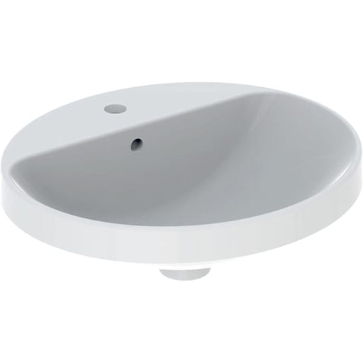 Geberit Vertriebs - Einbau-WT VARIFORM, oval, 500x450mm mit Hahnloch, mit Überlauf, weiß