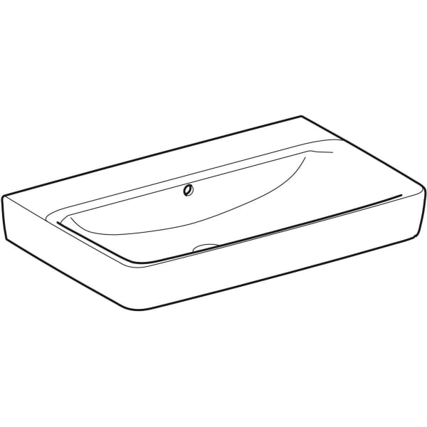 Geberit Vertriebs - RENOVA Plan Waschtisch, 75x48cm o. Hl., m. Ül., weiß, KeraTect, NEU