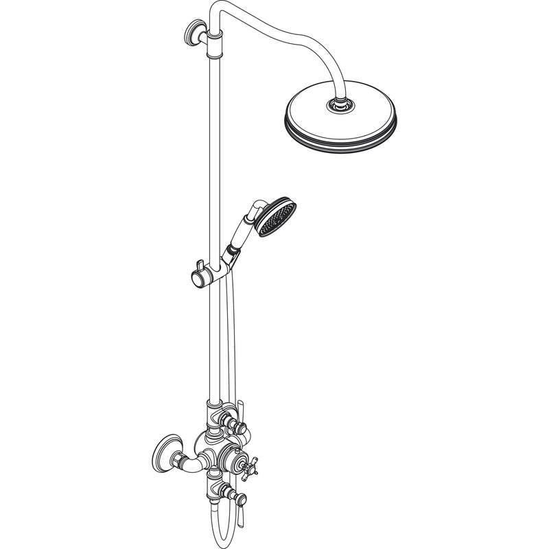 Hansgrohe - Showerpipe AXOR Montreux brushed nickel m.Thermostat Hebelgriff