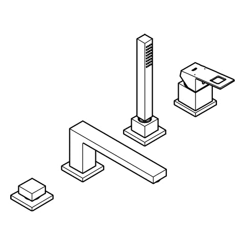 Grohe - 4-Loch-Einhand-Wannenkombination Eurocube 19897_1 hard graphite gebürstet