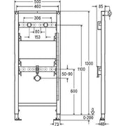 Viega - Waschtisch Element PREVISTA Dry 8540.33 Ausgussbecken 1300mm