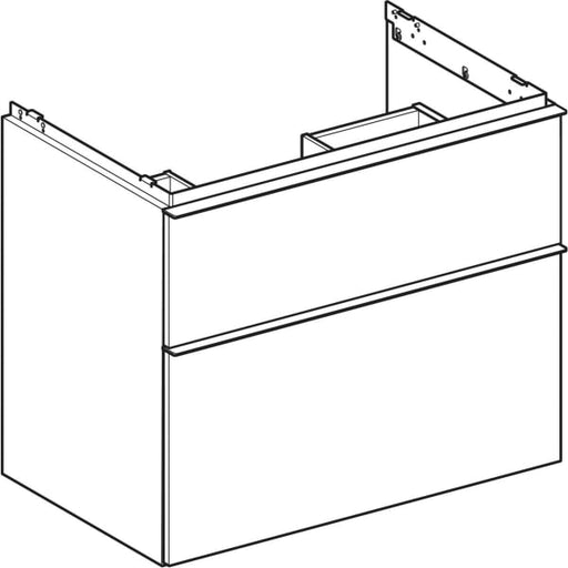 Geberit Vertriebs - iCon Unterschrank für WT, 2 Schubl. 74x61,5x47,6cm, Eiche natur/Gr. Lava