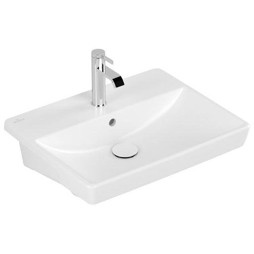 VILLEROY & BOCH - Vorbauwaschbecken Avento 550x440mm re-eckig 1HL. m. ÜL. Stone White cplus