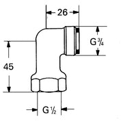 Grohe - Anschlusswinkel 12010 chrom