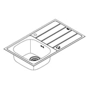 Grohe - Edelstahlspüle K200 31552_1 mit 1 Becken Abtropffläche 860x500mm