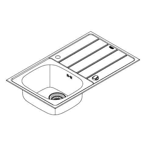 Grohe - Edelstahlspüle K200 31552_1 mit 1 Becken Abtropffläche 860x500mm