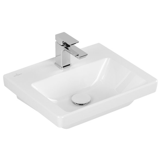VILLEROY & BOCH - HWB Subway 3.0 FL 450x370mm re-eckig 1HL. o. ÜL. Weiß Alpin cplus