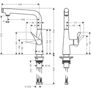 Hansgrohe - Spültischmischer METRIS Select 260 Schwenkauslauf chrom