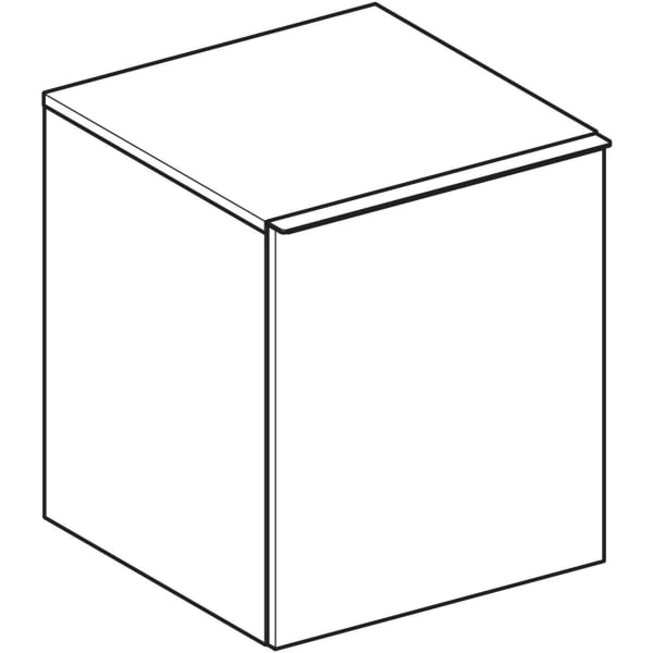 Geberit Vertriebs - Acanto Seitenschrank mit 1 Schubl. i.Schubl., 45,2x52x47,5cm lava/Glas lava
