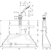 Hansgrohe - Grundkörper Wannenrandset AXOR Bouroullec mit Secuflexbox u.Handbrause