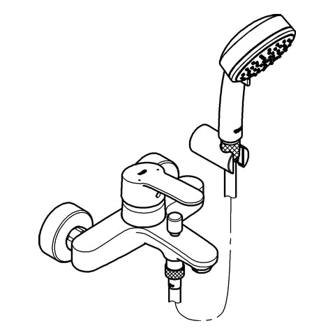 Grohe - EH-Wannenbatterie Eurostyle C 33592 mit Wandhalterset chrom