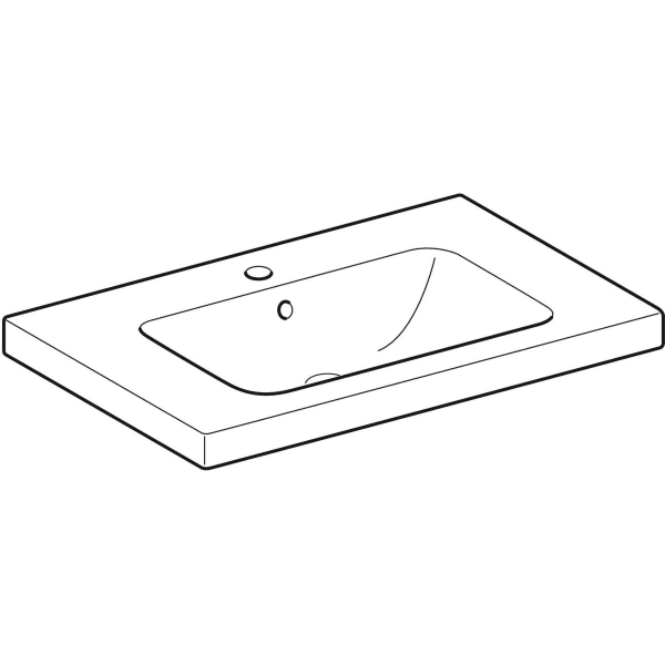 Geberit Vertriebs - iCon Light Waschtisch 75x48cm Ablagefl., m. Hl., m. Ül., weiß KeraTect