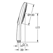 Grohe - Handbrause RAINSHOWER 130 SmartActive 26574 9,5l cool sunrise geb