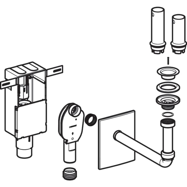 Geberit Vertriebs - WT UP-Siphon Fertigbauset Abgang horizontal d50-56mm