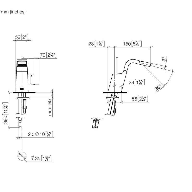Dornbracht - Bidet-EHM ohne Ablaufgarnitur CL.1 33600705 platin gebürstet