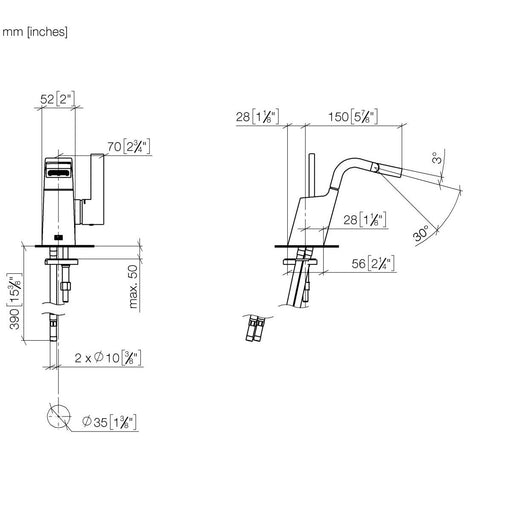 Dornbracht - Bidet-EHM ohne Ablaufgarnitur CL.1 33600705 platin gebürstet