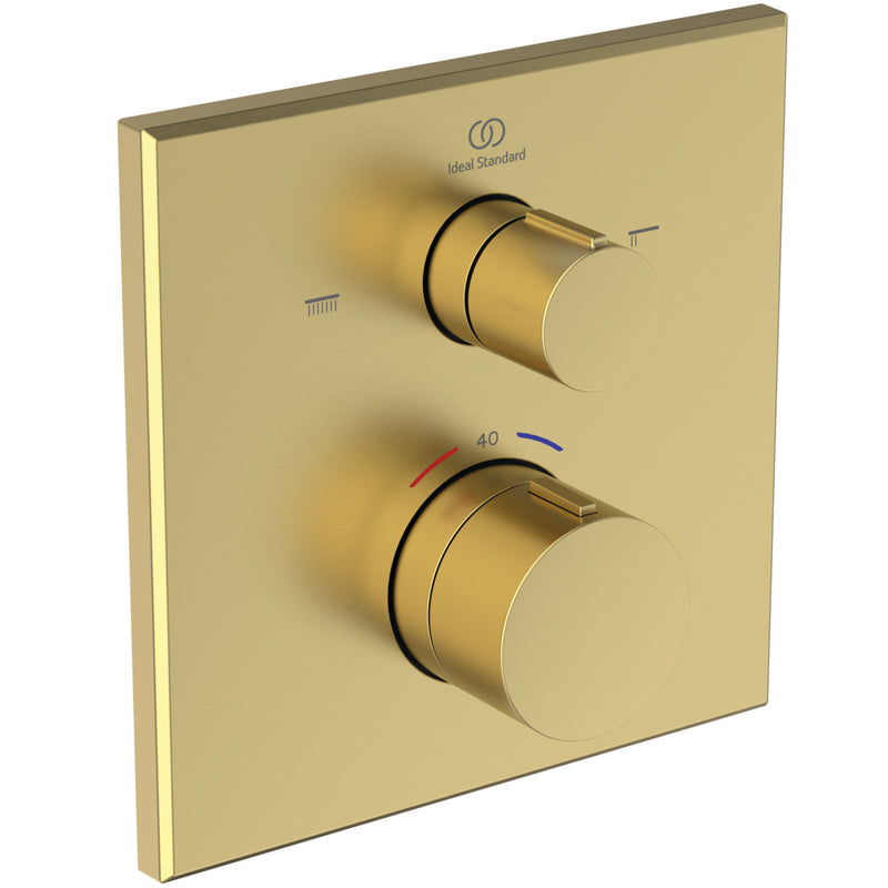 Ideal Standard - IS Badethermostat UP Ceratherm C100 Rosette 163x163mm Brushed Gold