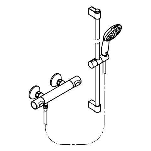 Grohe - THM-Brausebatterie Grohtherm 500 34796_1 mit Brausegarnitur 600mm chrom