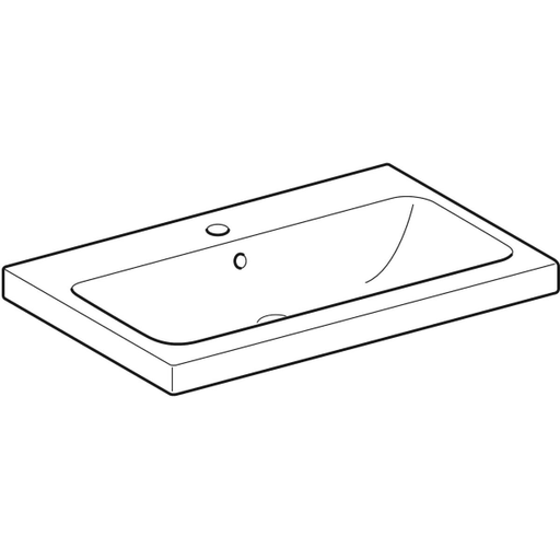 Geberit Vertriebs - iCon Light Aufsatzwaschtisch 70x48cm mit Hahnloch, mit Überlauf, weiß