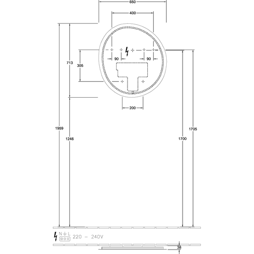 VILLEROY & BOCH - Spiegel Antao A47665 650x707x38mm mit Beleuchtung