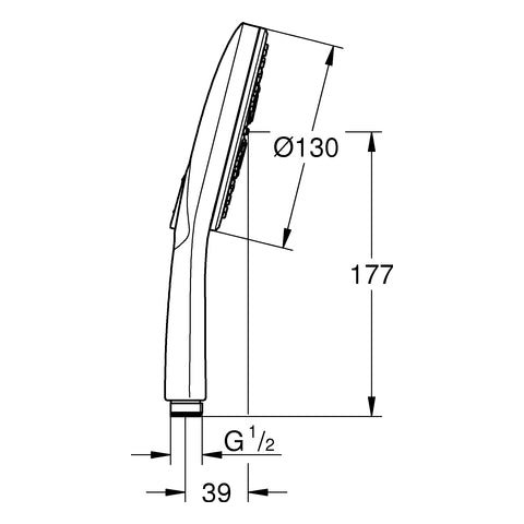 Grohe - Handbrause RAINSHOWER 130 Smart Active 26574 9,5l hard graphite geb
