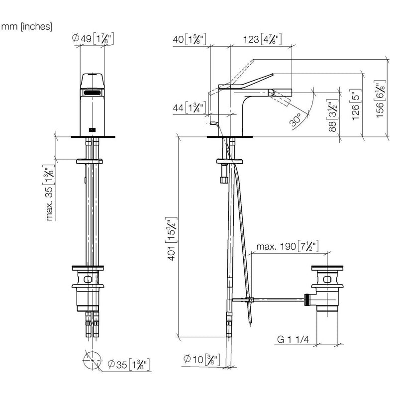 Dornbracht - Bidet-EHM mit Ablaufgarnitur LISSE 33600845 chrom