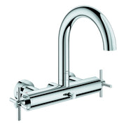 Grohe - 2-Griff-Wannenbatt. Atrio 25268 Wandmontage Kreuz-Griff chrom