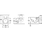 VILLEROY & BOCH - TS-WC spülrandlos SUBWAY 2.0 5614 370x560mm DirectFlush wandh Pergamon C