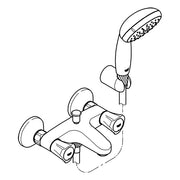 Grohe - 2-Griff-Wannenbatterie Costa 25460 mit Tempesta Wandhalterset chrom