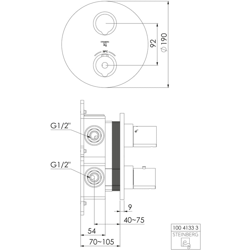 Steinberg Armaturen - FMS für Unterputzthermostat 100 4133 3, chrom
