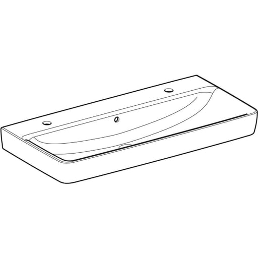 Geberit Vertriebs - RENOVA Plan Waschtisch 100x48cm zwei Hahnlöcher, m. Überlauf, weiß, NEU