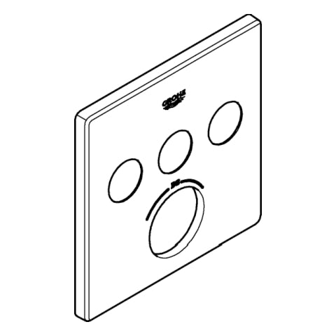 Grohe - Rosette 49042 für SmartControl UP-THM eckig mit 3 ASV supersteel