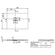 VILLEROY & BOCH - Duschwanne Squaro Infinity 1000x750x40mm re-eckig EB:li Grey